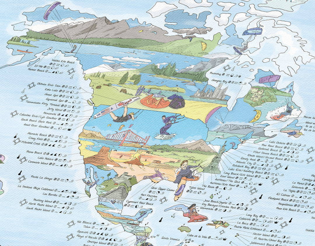 Kitesurf Map Canvas Global Kite Apparel