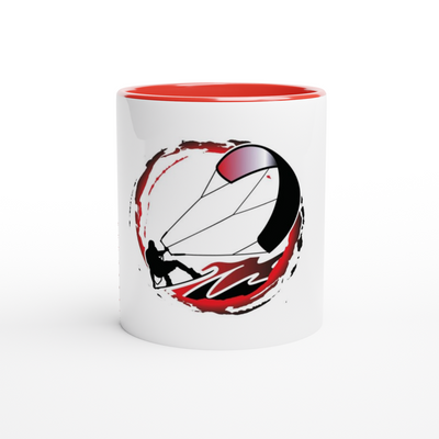 For Him...Kitesurfing White & Red 11oz Ceramic Mug